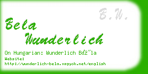 bela wunderlich business card